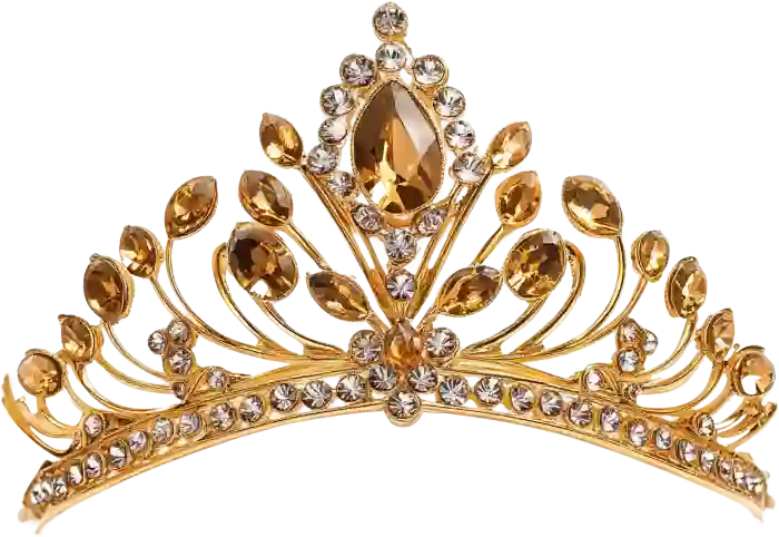 tiara dorada cristales